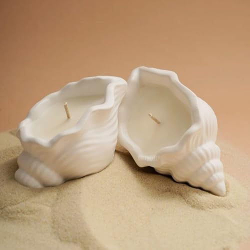 Image of Kitty Cat Aesthetic Soy Wax Scented Candles | Reusable Concrete Sea Shell Jars | Vanilla Aroma | 12+ Hours Burn Time | Perfect Home Decor for Bedroom, Office & Hostel (Beach Shell Candle)
