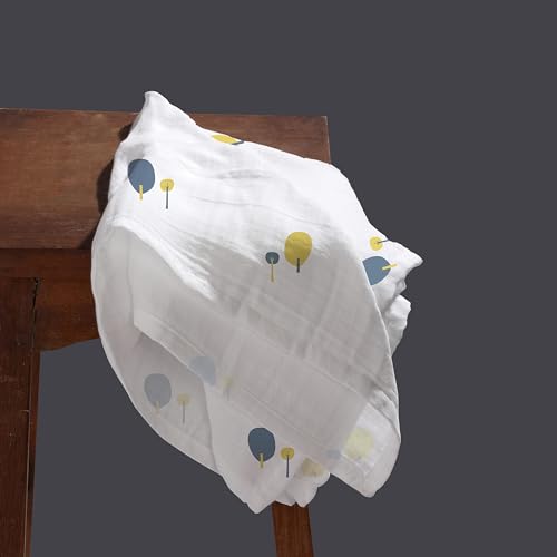 Image of HABER Organic Cotton Muslin Baby Bath Towel 70x100 Pack of 1|4 Layer Ultra Soft Skin Safe Muslin | Highly Absorbent Quick Dry Newborn Towel for Sensitive Skin | Gentle Towel for Infants & Toddlers