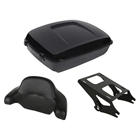 XFMT-moto-part Chopped Tour Pack Trunk W/King Backrest Pad & Two Up Mount Rack For Harley Tour Pak Touring 2014-2023 Cover