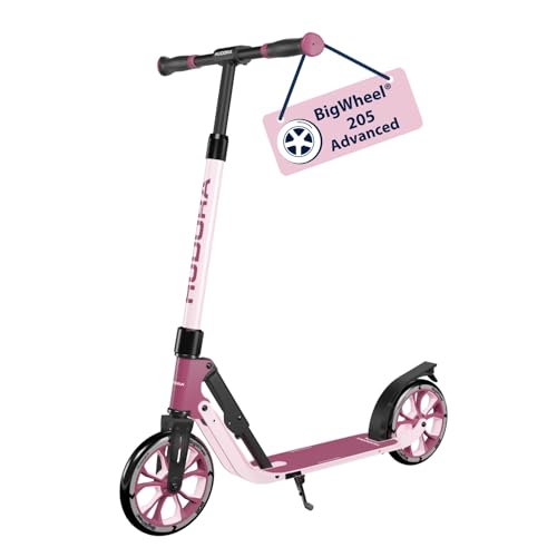 HUDORA BigWheel® 205 Advanced Scooter - Komfortabler Aluminium-Roller für bis zu 100kg - Höhenverstellbarer & zusammenklappbarer Tretroller - Kick-Scooter für Kinder/Jugendliche & Erwachsene