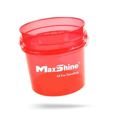Maxshine 3.5gal Universal Red Detailing Bucket – Car Wash Bucket for Scratch-Free Washing, Garage Storage & Detailing Tools – Holds Soap, Foam Cannon, Microfiber Towels & More