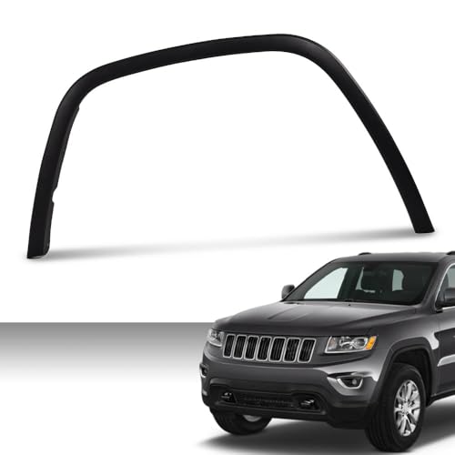 PIT66 Front Left Fender Flare Compatible with Jeep Grand Cherokee 2011 2012 2013 2014 2015 2016 2017 Black Plastic Wheel Opening Molding Trim Driver Side 1pc