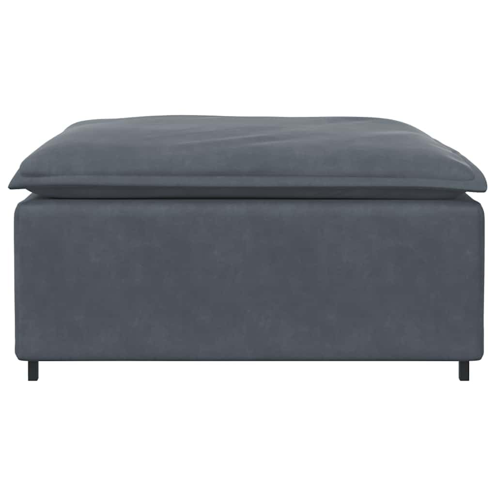 Hothingwell Modulares Fußstützenmodul, dunkelgrau, Samt und Schaumstoff, robuster Metallrahmen, bequeme Textilene-Sitzfläche, elegantes und langlebiges Design.
