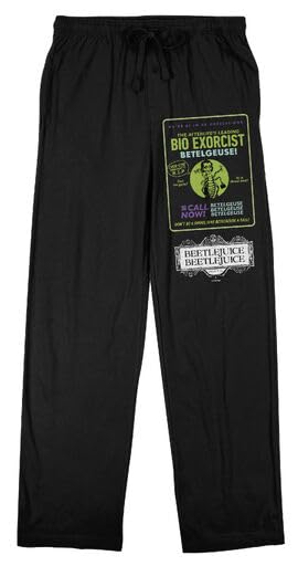 Beetlejuice 2 Bio Excorcist Ad Men's Black Sleep Pajama Pants