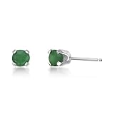 0.70 Carat Blue Sapphire Round Stud Earrings in 14k Yellow Gold 4 mm Birthstone Post with Friction B