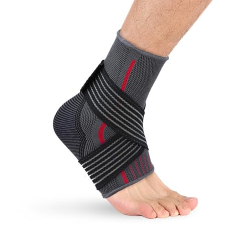 Beavorty 1Pc Ankle Support Brace for Sports and Fitness Comfortable Compression Wrap for Exercise Basketball and Ankle Sprains Red