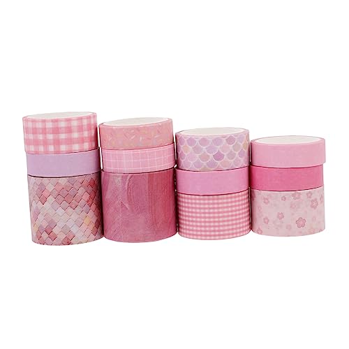 Artibetter 12rollos Washi Tapes Adhesivas Decorativas Coloridas para Scrapbooking con Patrones Básicos para Manualidades Pegatinas para Libretas y DIY