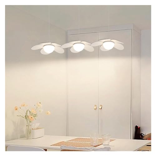 Lampe Suspendue LED Design Fleur Blanche pour Îlot de Cuisine