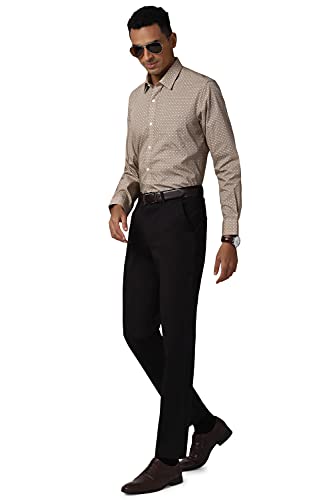 Image of Peter England Men's Mid Rise Slim Fit Formal Trousers