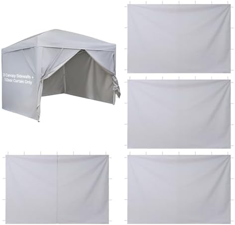 VEVOR Canopy Sidewalls, Fit for 10 x 10 ft Pop Up Canopy Tent, Tent Side Walls with Waterproof and Sunlight Protection Layer for Outdoor Event Tents, Vendor Booths, Camping (4 Sidewalls Only, White)