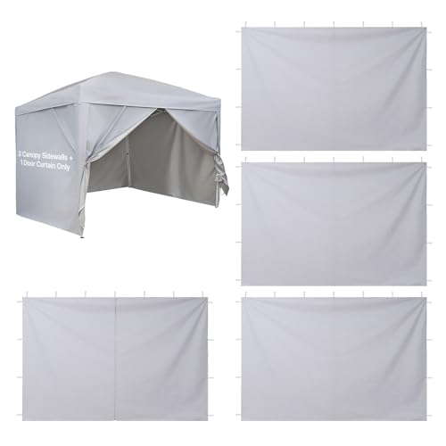 VEVOR Canopy Sidewalls, Fit for 10 x 10 ft Pop Up Canopy Tent, Tent Side Walls w/Waterproof Sunlight Protection Layer for Outdoor Event Tents, Vendor Booth, Camping (3 Sidewalls + 1 Door Curain Only) by VEVOR - Used condition - US$34.02