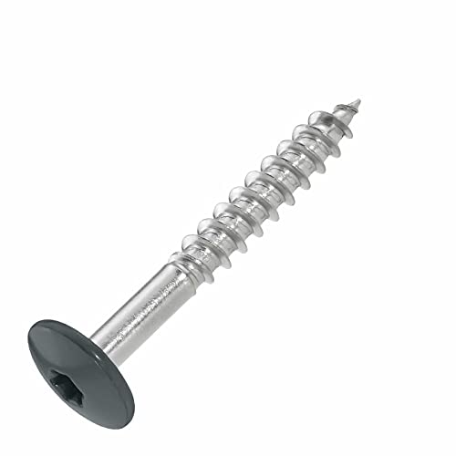 SCREW REBEL Fassadenschrauben 4,8x38 TX20 - RAL 7016, Anthrazitgrau - 100 Stück Edelstahl A2 Trespo