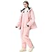 YEEFINE Women's Ski Suit Two Piece Waterproof Ski Pink Jacket and Pink Pants Set Windproof Winter Snow Coat Warm Snowsuits