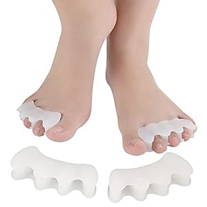 2 paar zachte en comfortabele teenscheiders voor mannen en vrouwen kunnen overlappende teengel gebruiken om eeltknobbels…