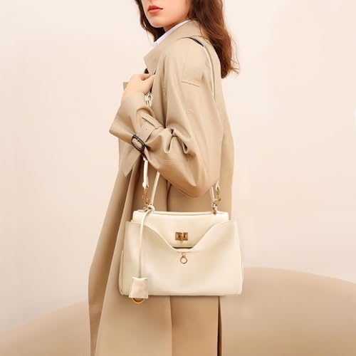 Genuine Leather Tote Bag for Women: Soft Leather Shoulder Handbags - Ladies Satchel Crossbody Purse for Travel Work (Medium)2