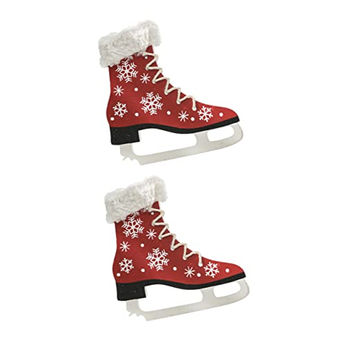 CIMAXIC Skate-Shaped Christmas Decorations Wooden Hanging Decor Festive Xmas Tree Ornaments