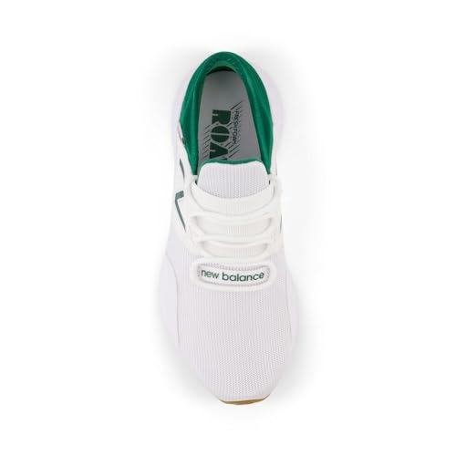 Image of New Balance Kid's Fresh Foam Roav V1 Lace-Up Running Shoe, White /Classic Pine, 3.5 W Big Kid
