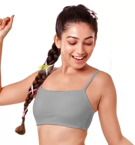 Image of Pack of 4 Solid Beginner Bras for Girls /Kids & Camisole | Soft & Stretchy |Regular Fit | 100% Cotton