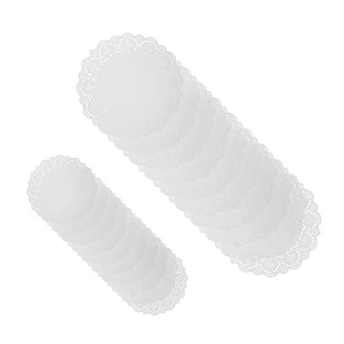 Mikinona Lot de 2 dessous de verre ronds en papier avec dentelle pour pâtisserie mariage restaurant décoration