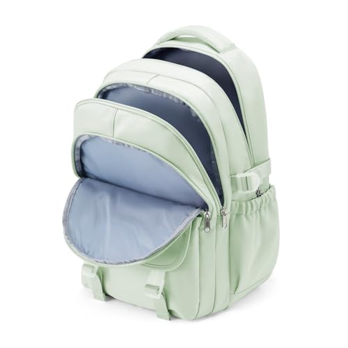 Waterproof Aesthetic Backpack For School, Cute High School Bookbag For Teen Girls Boys, Lightweight Casual Daypack Backpack For Women Men, College Backpack With Lots Of Pocketsï¼ˆMintGreenï¼‰