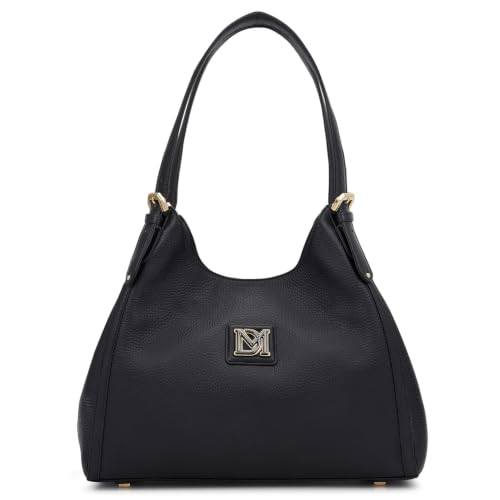 Da Milano Leather Shoulder Bag for Women - Black