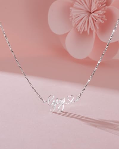 Grandma Necklace Nanny Jewelry Stainless Steel Cutout Gigi Mimi Nana Nanny Heart Letter Pendant Necklace Gifts for Grandma from Grandchild.4