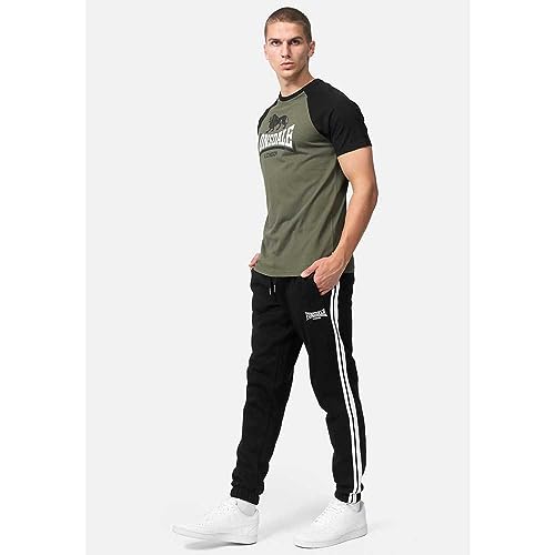 Lonsdale Magilligan T-Shirt, Olive/Black/White, Xxl Uomo - 4