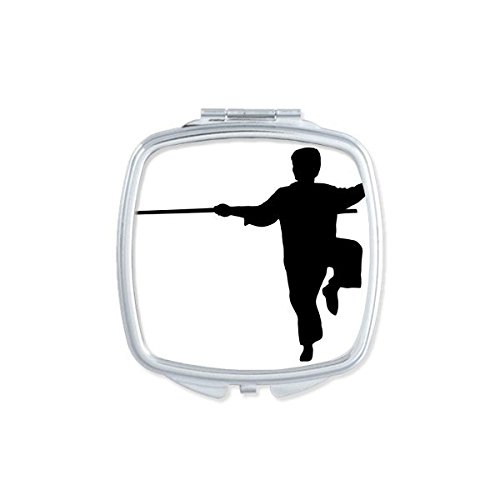 Miroir de maquillage compact motif moine Shaolin, accessoire de sac élégant et cadeau culturel