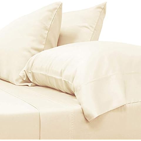 Cariloha Classic Bamboo Sheets by 4 Piece Bed Sheet Set - Softest Bed Sheets and Pillowcases - 100% Viscose from Bamboo - Stronger and Softer than Cotton (Ivory, Single) Cover