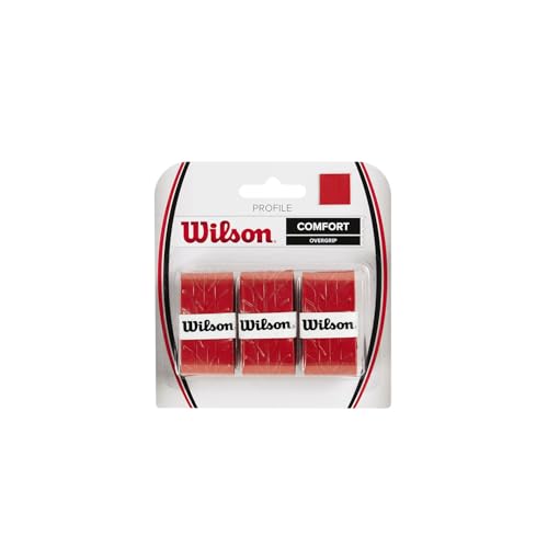 Wilson Profile 3 Pack, Overgrip Para Raqueta Unisex Adulto, Rosso (Red), Pack