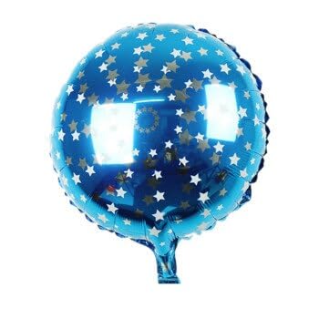 Globos redondos de aluminio con estampado de estrellas de 18 pulgadas para baby shower, cumpleaños, boda, aniversario, compromiso, fiesta, accesorios de decoración (azul cielo, paquete de 2)