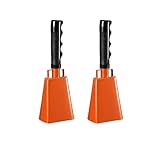 LumaTide Metal Cowbell with Handle 2-Pack – Rugby Bull Bells, Sporting Events & Graduation Noise Makers, Hand Percussion Cowbells for Cheering & Celebration