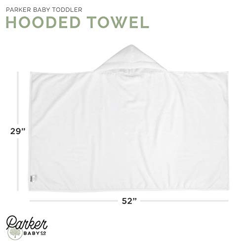 Image of Parker Baby Co. Premium 100% Soft Ring Spun Cotton Hooded Toddler and Kid Bath Towel Plush Towel with Hood for Toddlers and Children