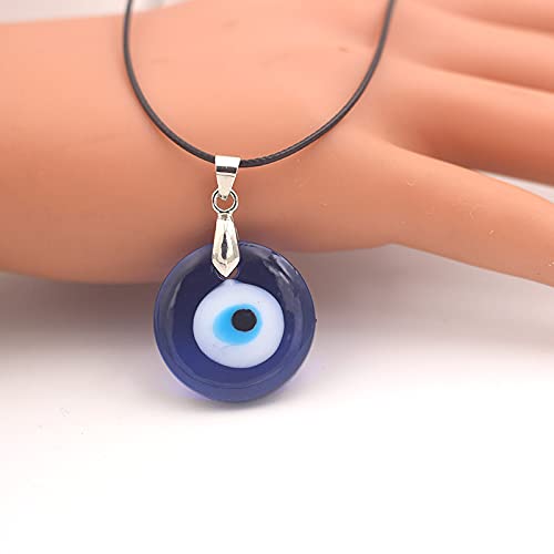 Caiyao Evil Eye Pendant Necklace Glass Leather Rope Chain Turkish Protact Lucky Necklace For Women Men thumb #4