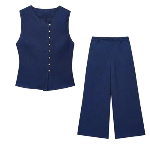 Ensemble femme été anti-chaleur avec pantalon large chic et haut léger