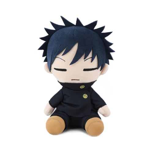 STOAT Jujutsu Kaisen Megumi Fushiguro Peluche, 23cm Assis Produits dérivés d'anime, Douce Coton PP, Doux pour la Peau Duveteuse, Coussin Peluche pour Auto Maison Salon, Décoration Pendentif Cadeau