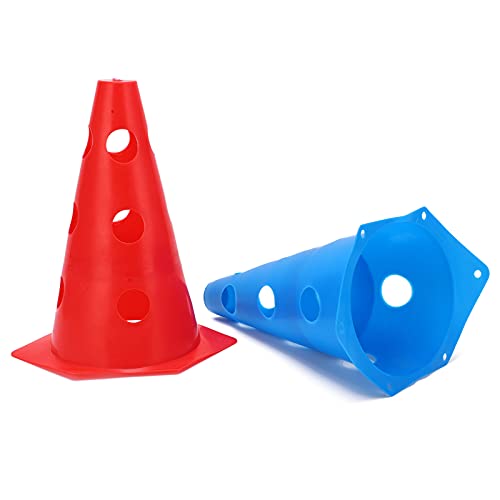 Kadimendium Basketball Training Cone Flexible Sport Soccer Training Cone Barrier for All Ages Red Blue PE 23cm/9.1in