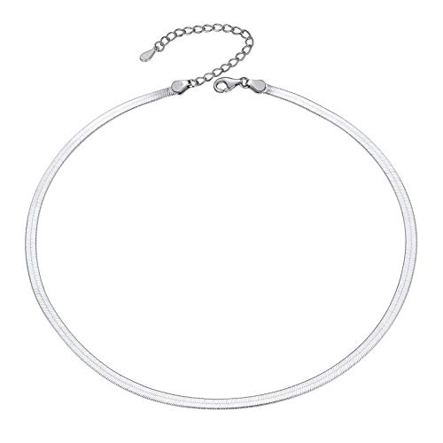 PROSTEEL 3mm/5mm Herringbone Choker Necklace for Women, 12.5