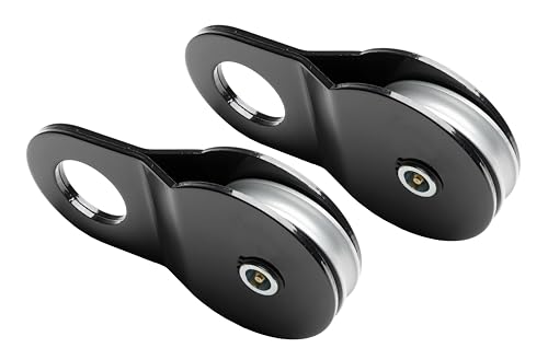 Hi-Gear 2 Pack Black - Heavy Duty 8 Ton 17,600 lb. Capacity Universal Black Snatch Block Recover Winch Pulley
