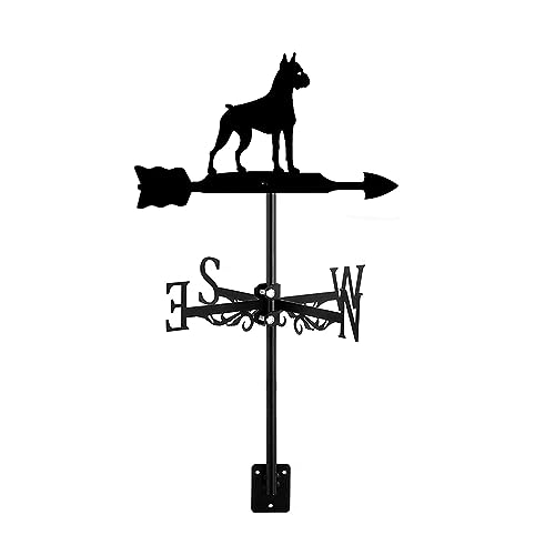 Veleta con gato perro gallo, adorno de animales, 3D de metal, 3 dimensiones, para jardín, patio, techo, indicador de dirección, fácil de montar, estilo 3