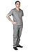 ACTIVE UNIFORMS Men Scrub Set Medical Scrub Top and Pants(Grey, Large)