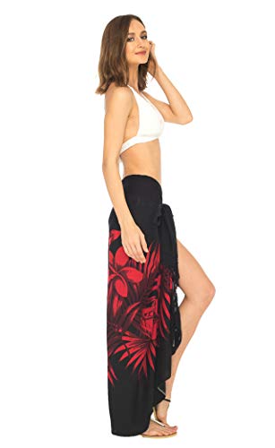 SHU-SHI Womens Beach Swimsuit Cover Up Palm Tree Sarong Wrap with Coconut Clip2