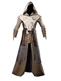 Cosfun Mens Tunic Costumes Medieval Guard Costume Cosplay Uniform Full Sets with Hood Size L