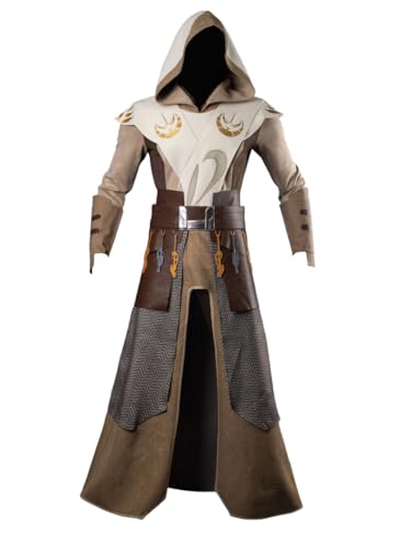 Cosfun Mens Tunic Costumes Medieval Guard Costume Cosplay Uniform Full Sets with Hood Size L