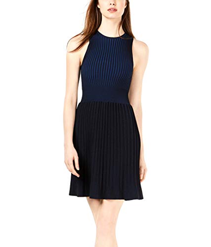Image of French Connection | Pleated Colorblocked Dress | Black/Blue