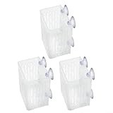 Zeroupshop Juego de 3 cestas acuáticas para plantar en la pared con construcción de resina duradera y potentes ventosas para una colocación estable en acuario, diseño compacto de 8 x 6 x 11 cm