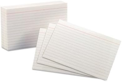 Fichas rayadas, 4 x 6, blancas, 100 unidades