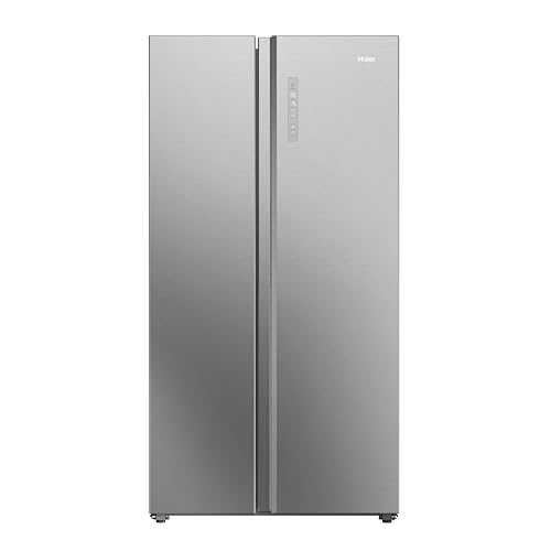 Haier SBS 90 Series 7 HSW79F18ANMM Frigorífico Side by Side, Humidity Zone, Motor Inverter, Total No Frost, Botellero Plegable, Pantalla Táctil, An90cm, CapacidadXXL 611L, Iluminación Daylight, Inox