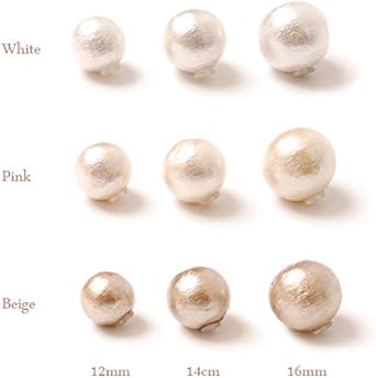 Amazon Co Jp ピアスキャッチ コットンパール レディース ピアス キャッチ ピンク 12mm ジュエリー