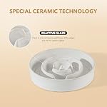 1.2 Cup Elevated Slow Feeder Dog Bowls, 7.3” Dog Slow Feeding Bowls + 6.1” Ceramic Dog Water Bowls Set with Acacia Wood Stand, Dog Food Bowls Puzzle Feeder for Small Dogs Non-Slip Anti-choking - Image 5